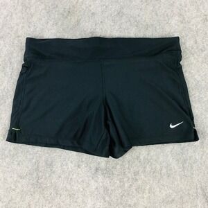 Nike Womens Running Shorts Large Black Fit Dry Short Pull On Athletic Gym Tennis